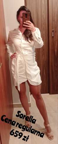 Biała koszulowa sukienka Sorella