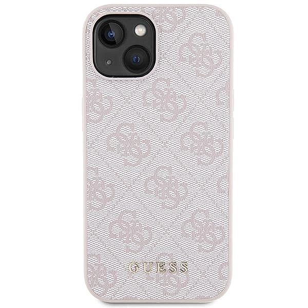 Etui Guess 4G Metal Gold Logo na iPhone 15 Plus - różowe