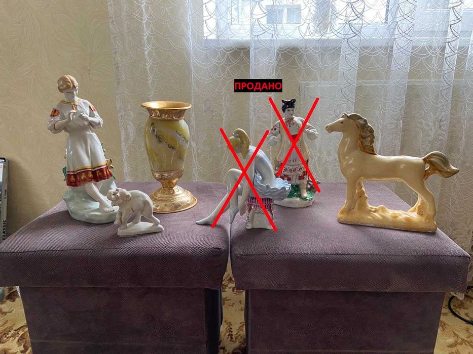 Статуэтки из глины и стекла времен СССР