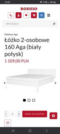 Łóżko sypialniane białe w stylu skandynawskim 160x200 bodzio