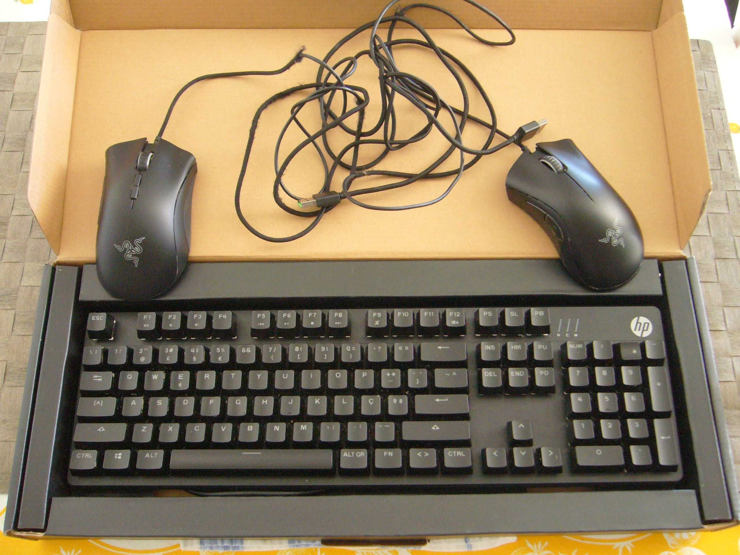 Vendo Pavilion Gaming Keyboard 500 e dois  Ratos Retroiluminados