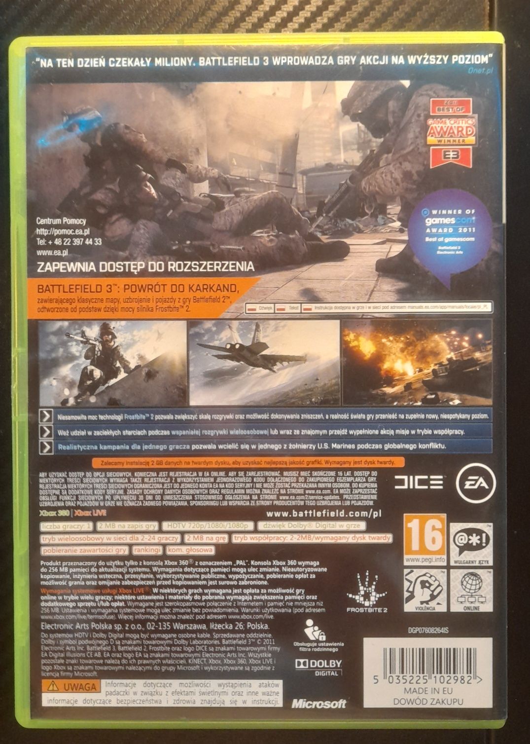 Gra Battlefield 3 Xbox 360 Edycja Limitowana Polski Dubbing