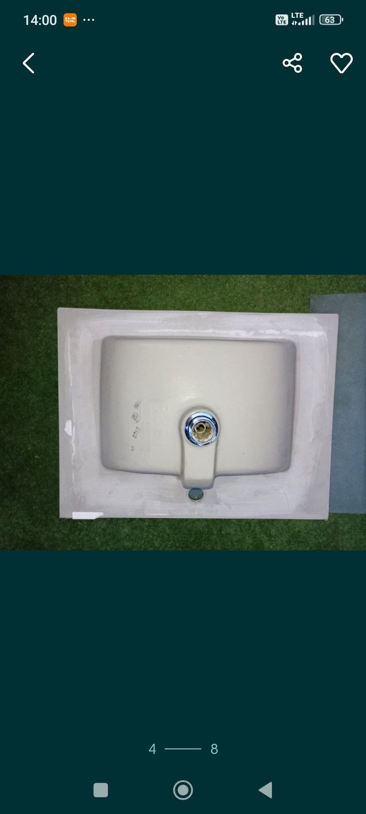 umywalka ceramiczna 60 x 46 naszafkowa wpuszczana w blat