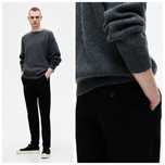 Czarne bawełniane spodnie H&M chinos o kroju slim fit r.50