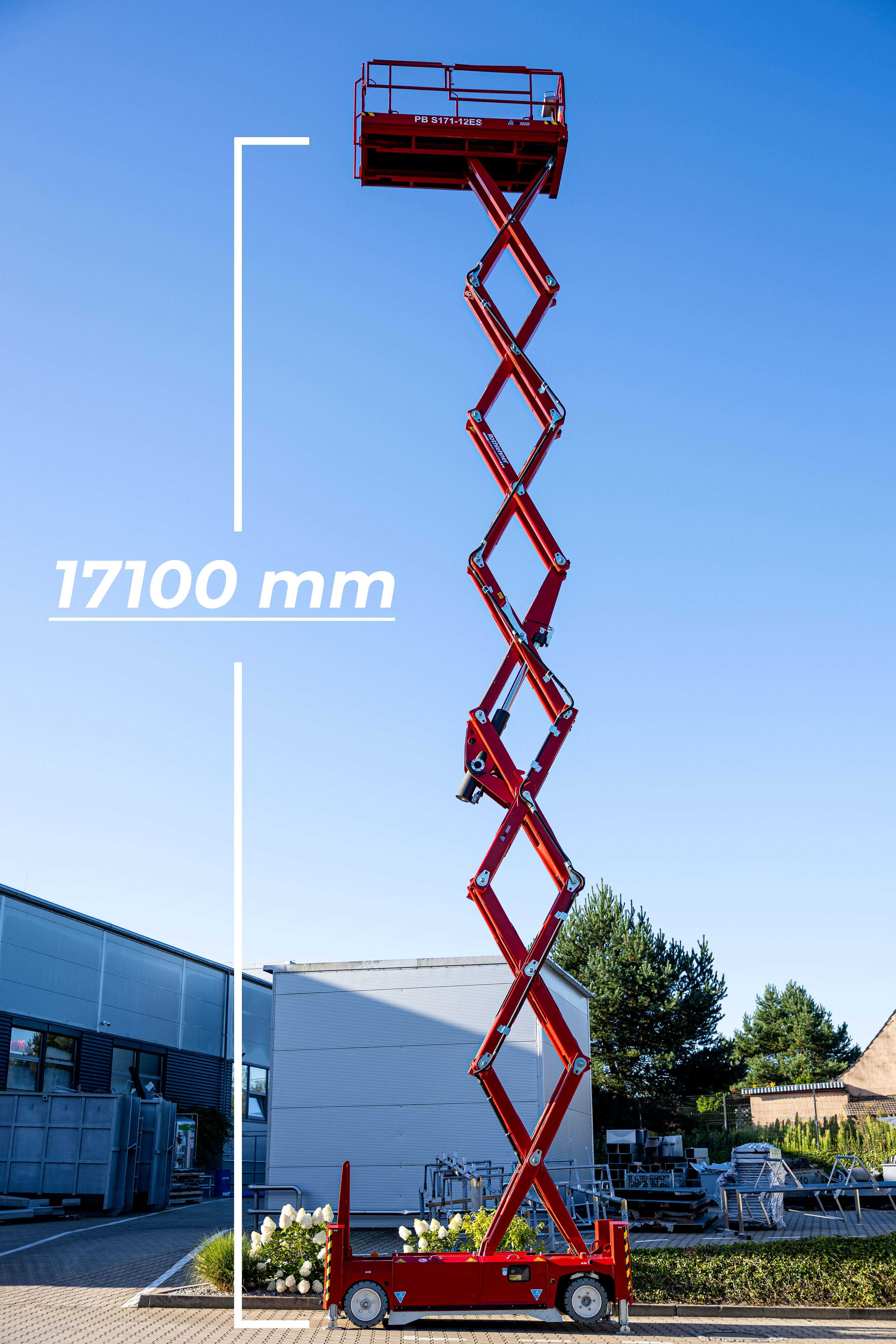 Podest nożycowy PB Lifttechnik S171-12E wysokość robocza 17,10 m