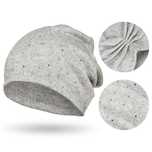 szara czapka beanie damska z dzianiny - peterson