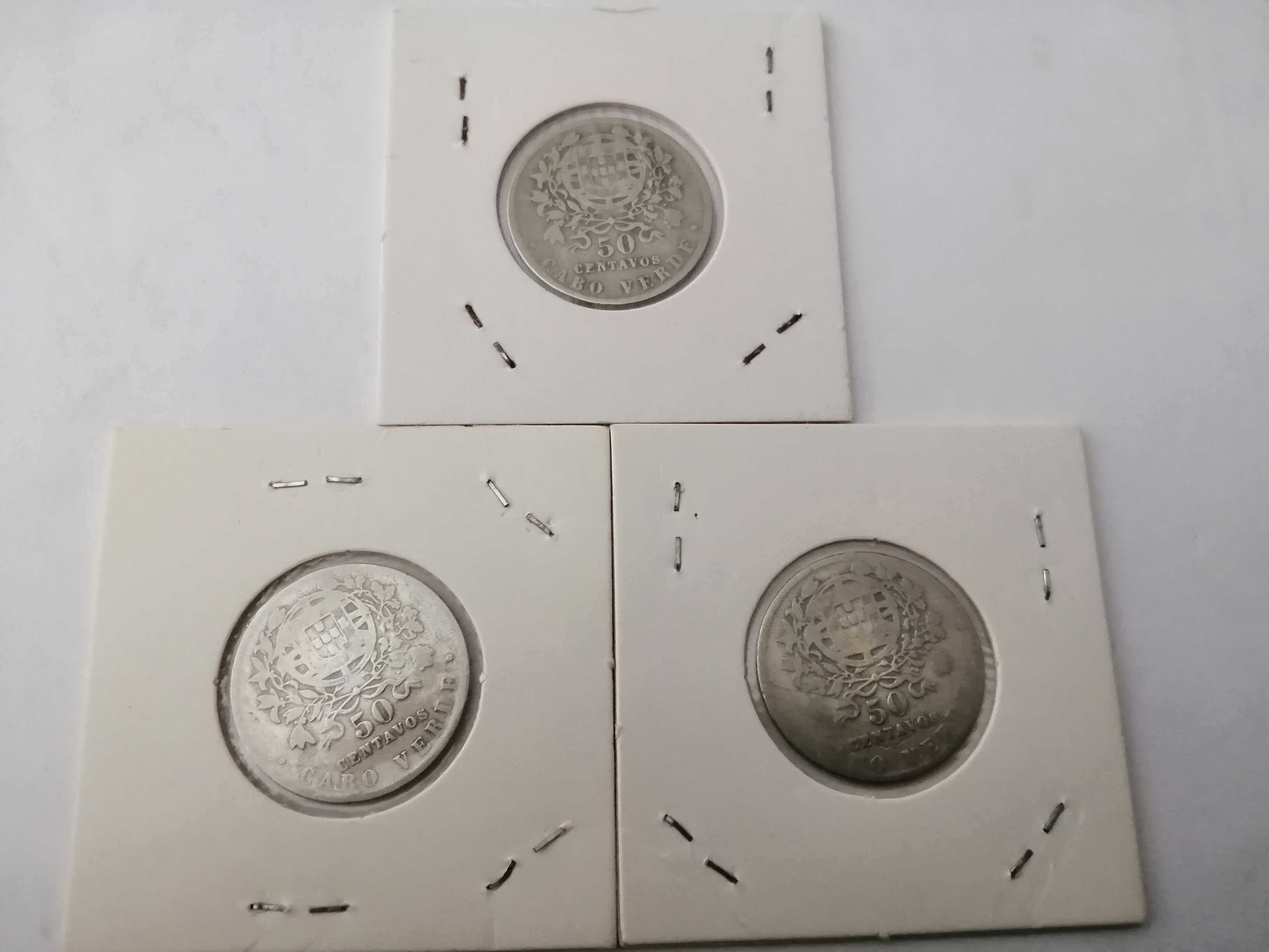 Moedas de 50 centavos de 1930 de Cabo Verde. de alpaca.