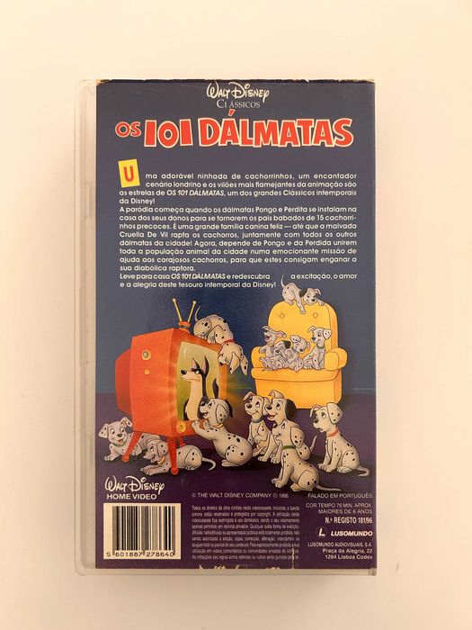 VHS Os 101 Dálmatas 1996