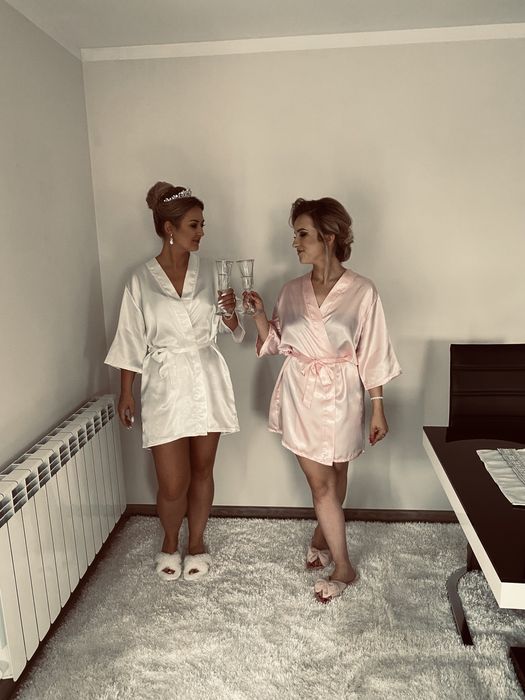 Szlafrok ślubny panna młoda świadkowa s m l xl xxl