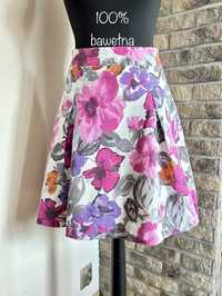 Wiosenna bawełniana spódnica w kwiaty H&M rozmiar M/38