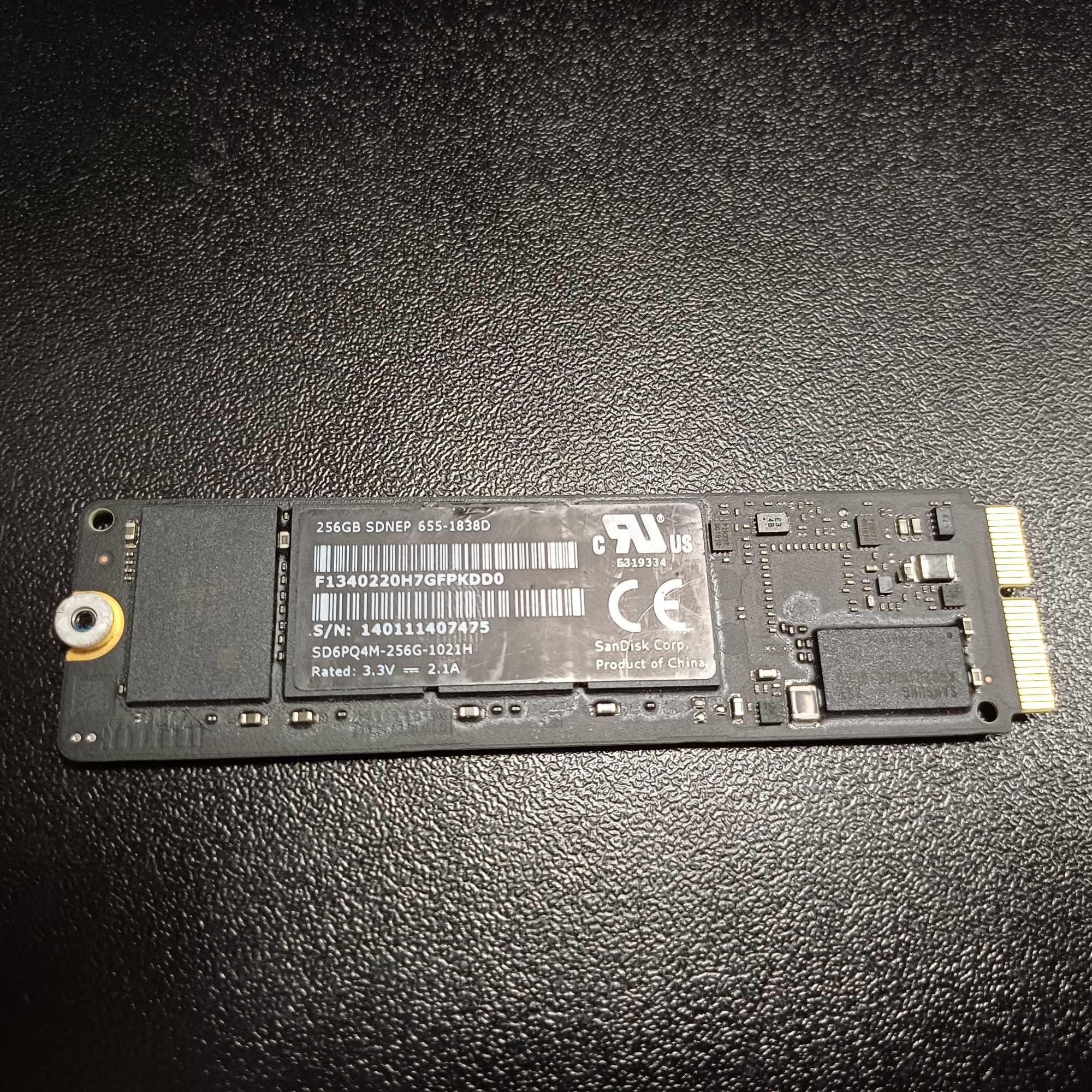 Dysk SSD 256 GB Apple Macbook Pro 13" 15" A1502 A1466 A1398 A1465