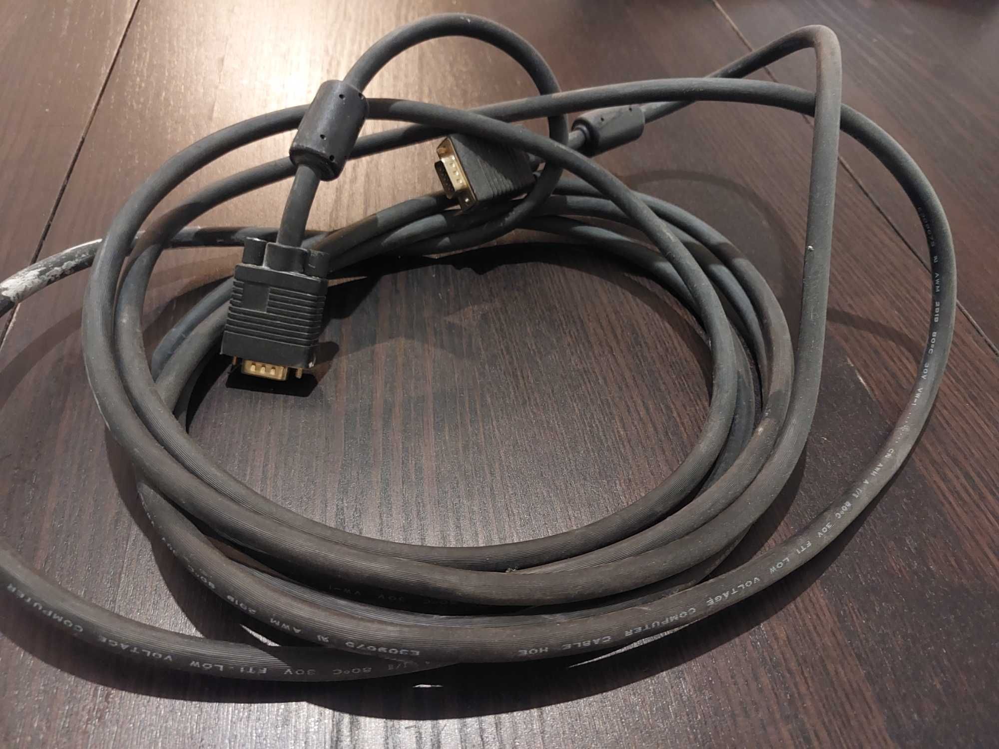 GRUBY Kabel VGA-VGA D-Sub wtyk z obu stron czarny 5m