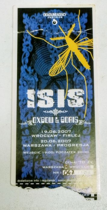 Bilet koncertowy ISIS BORIS Warszawa