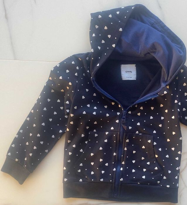 Sinsay rozpinana bluza z kapturem + podkoszulka Lupilu 116 cm 5-6 lat
