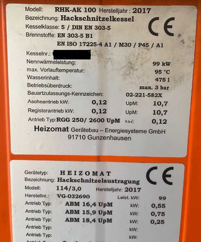 Piec na Trociny 100 kw Zrębki Pellet Wióra i inne Biomasy