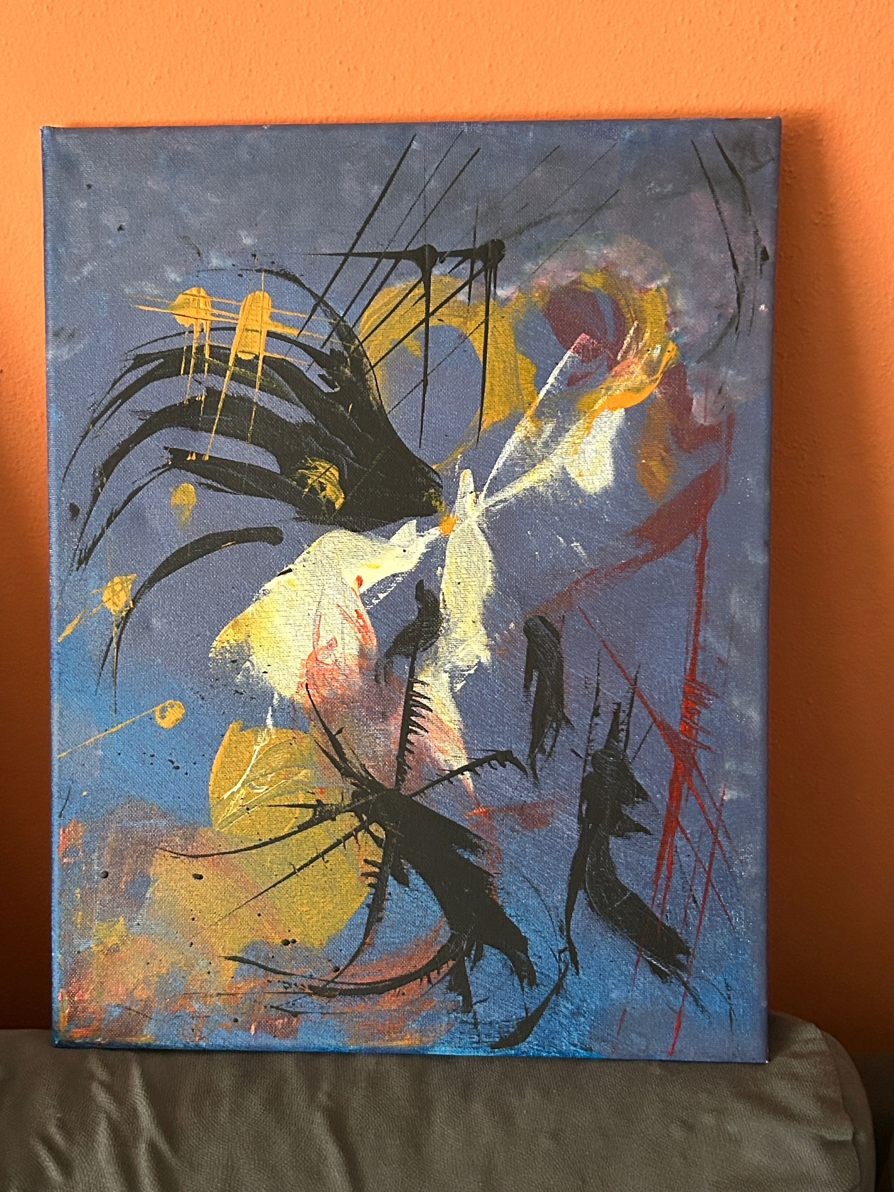 Pintura abstrata em acrílico