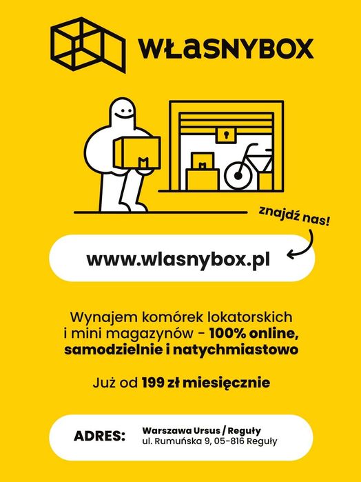 Komórka Lokatorska najem PROMOCJA Self Storage Mini Magazyn "Garaż"