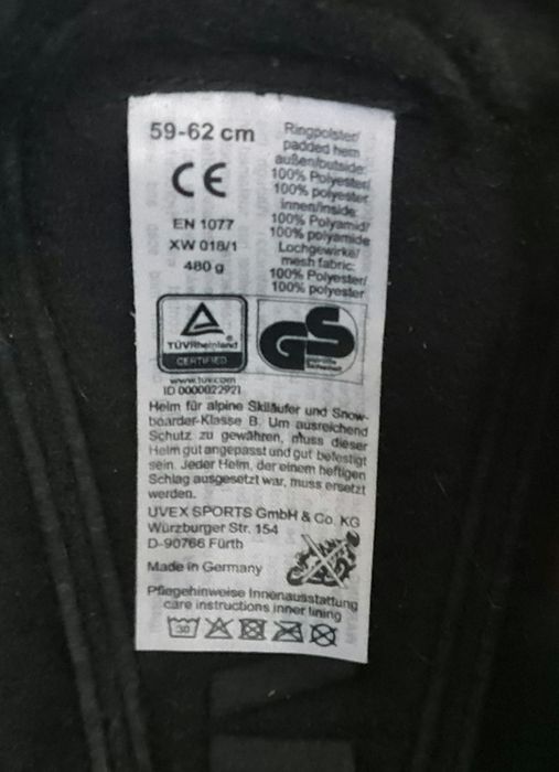 Kask narciarski Uvex p1us czarny mat, rozmiar 59-62