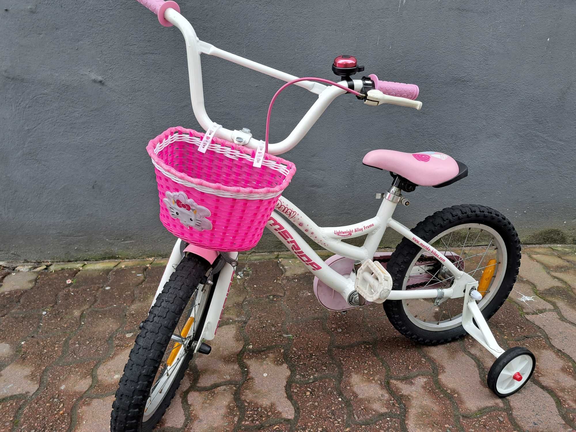 rower dziecięcy MERIDA Daisy koła 16" rama alu kółka boczne