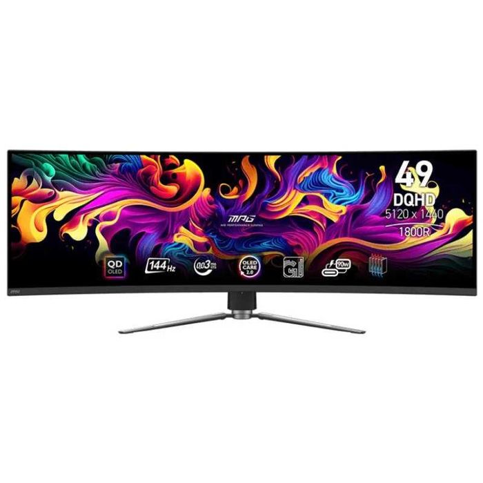 Monitor 49 MSI QD-OLED DQHD 144Hz USB-C Curvo