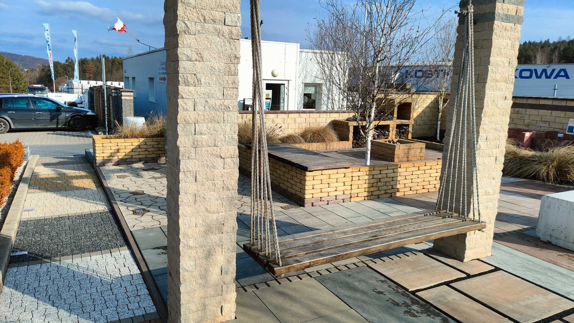 Stół stolik betonowy płyta tarasowa 80x80 kostka brukowa mebel meble