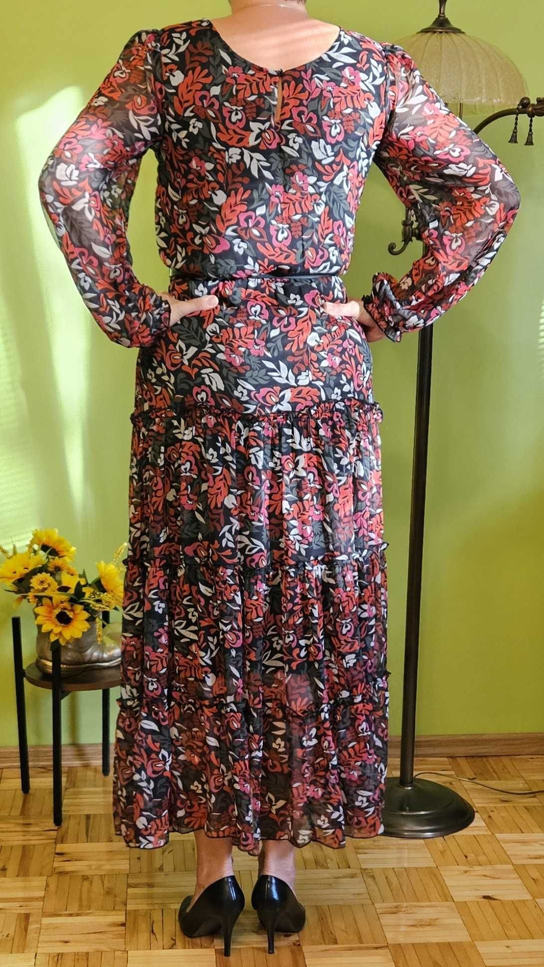 Sukienka maxi w kwiaty, rozmiar 40, Top Secret