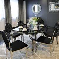 Jadalnia glamour Classico Nero czarna 150x90+6 krzeseł pikowanych