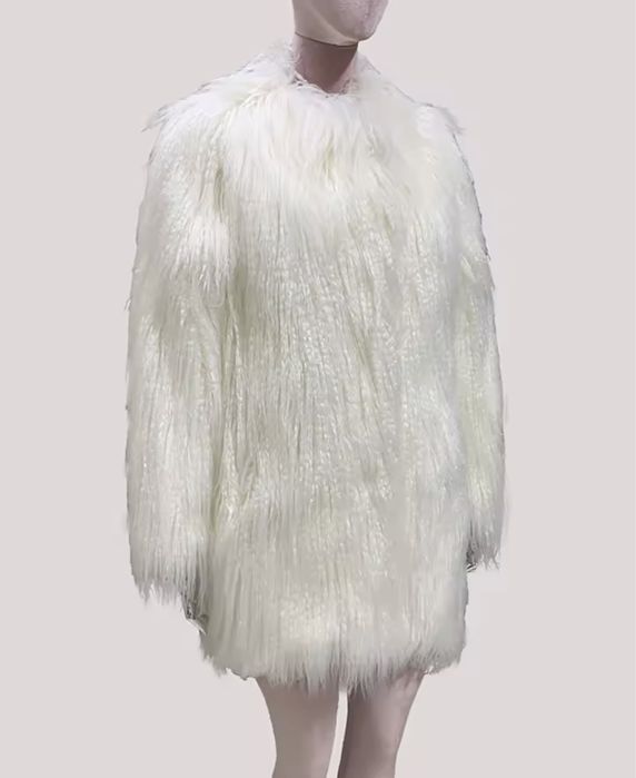 Kontantto kurtka futro biala lama xs-2xl nowosc