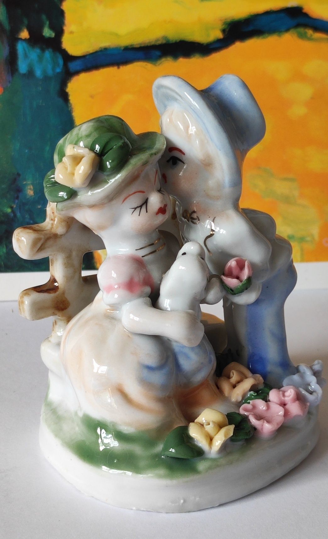 Piękna stara porcelana figurki 2 sztuki komplet