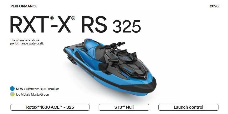 Skuter wodny Sea-Doo RXT-X RS 32 Ice Metal / Manta Green MODEL 2026