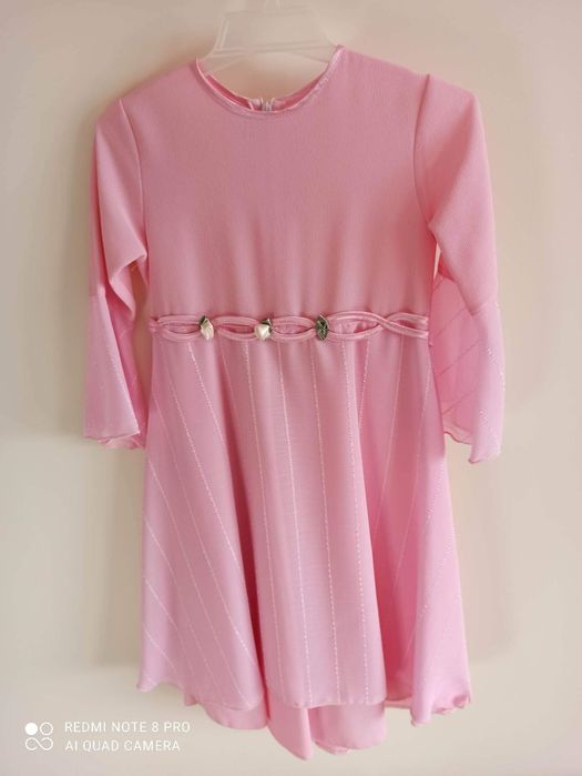 Sukienka dziewczęca pudrowy róż