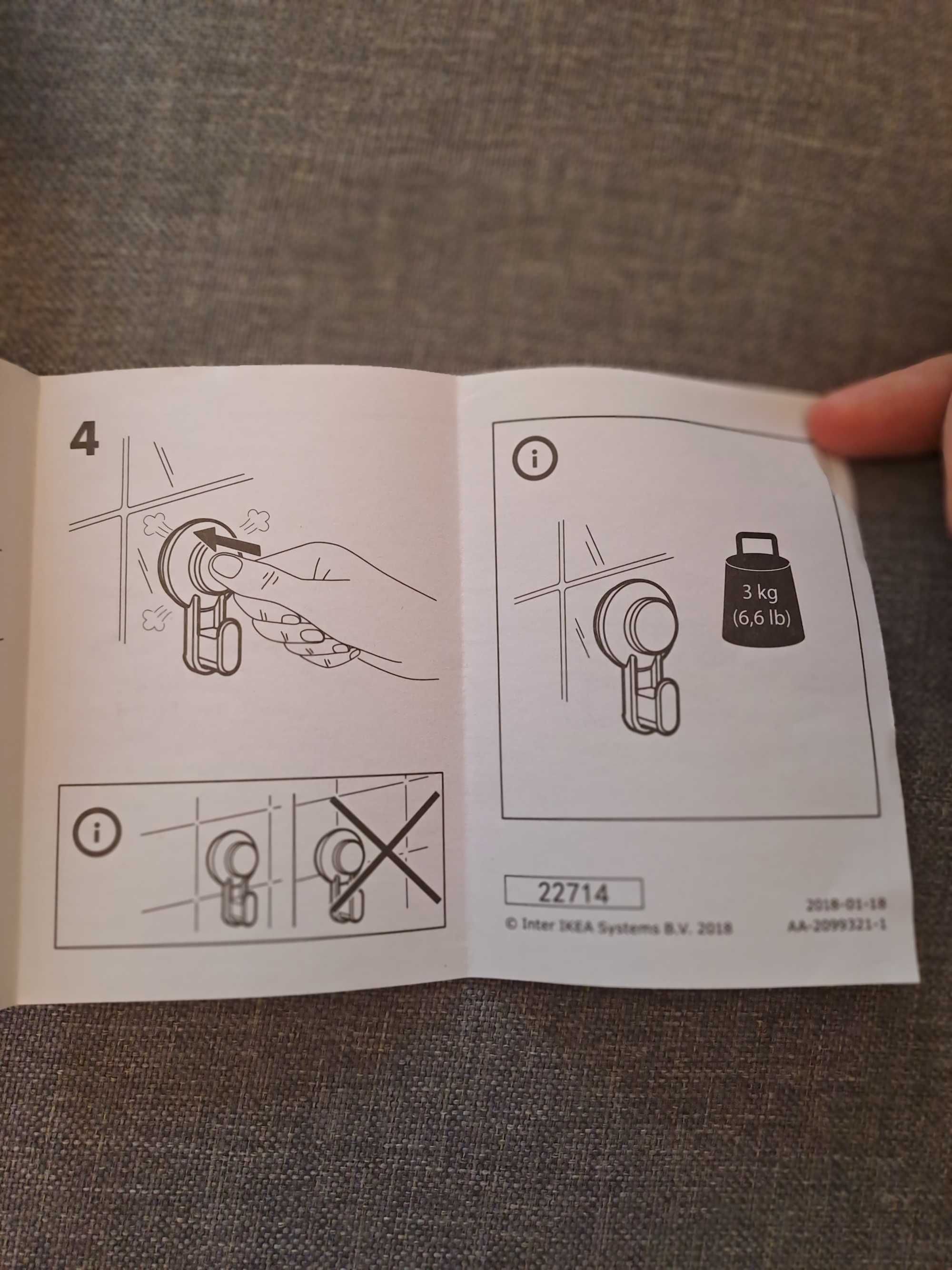 Wieszak do łazienki na przyssawki IKEA