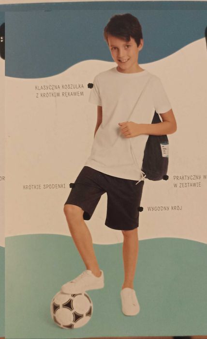 Zestaw do ćwiczeń na w-f gimnastyczny 134/140, 146/152 nowy chłopiecy