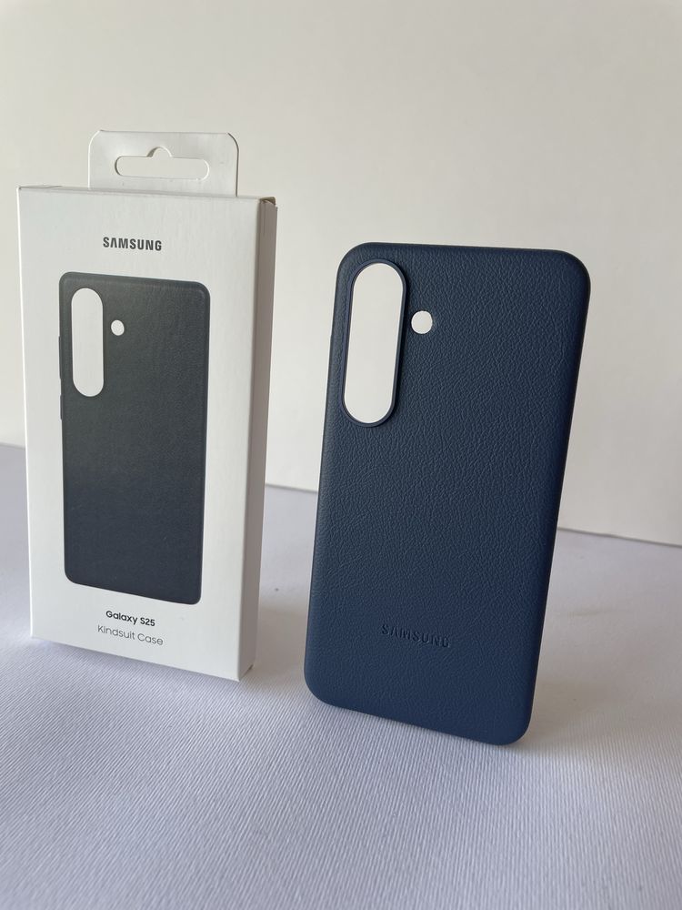 Capa couro para Samsung S25 azul NOVA