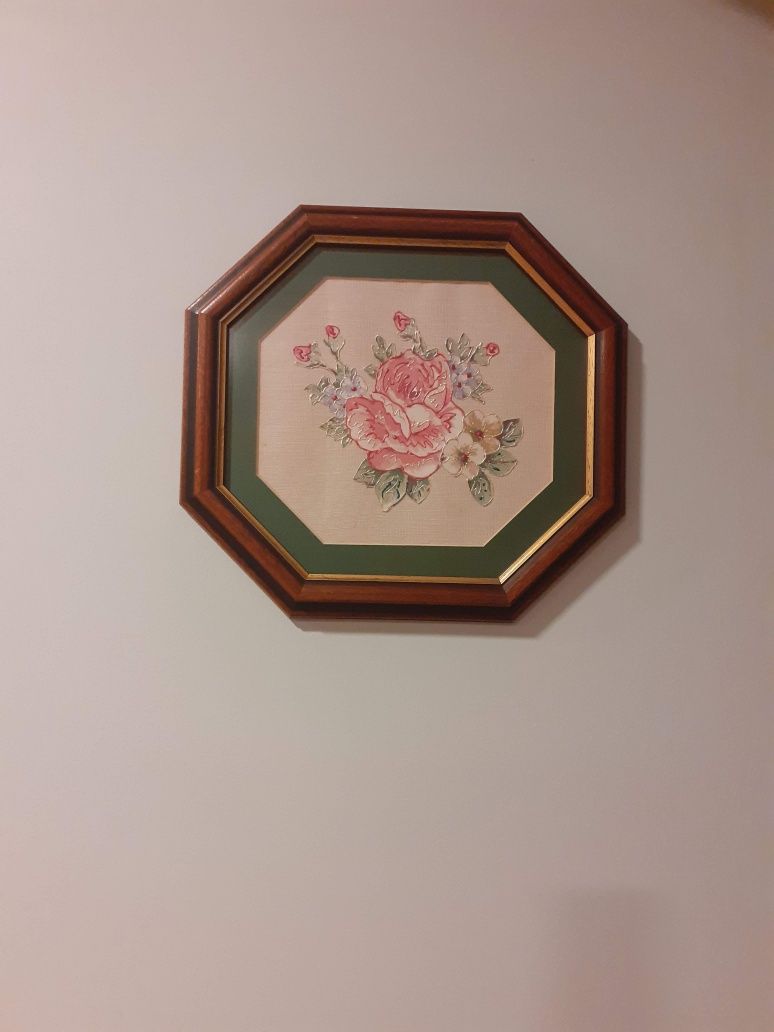 Quadro de colagem de tecidos decorativo