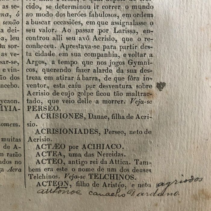 Dicionário Abreviado da Fábula (1858) de Chompré