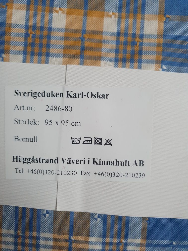 Serweta obrus kratka krateczka sverigeduken karl-oskar 95 x 95