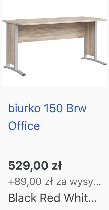 Biurko BRW Office 150 Black Red White