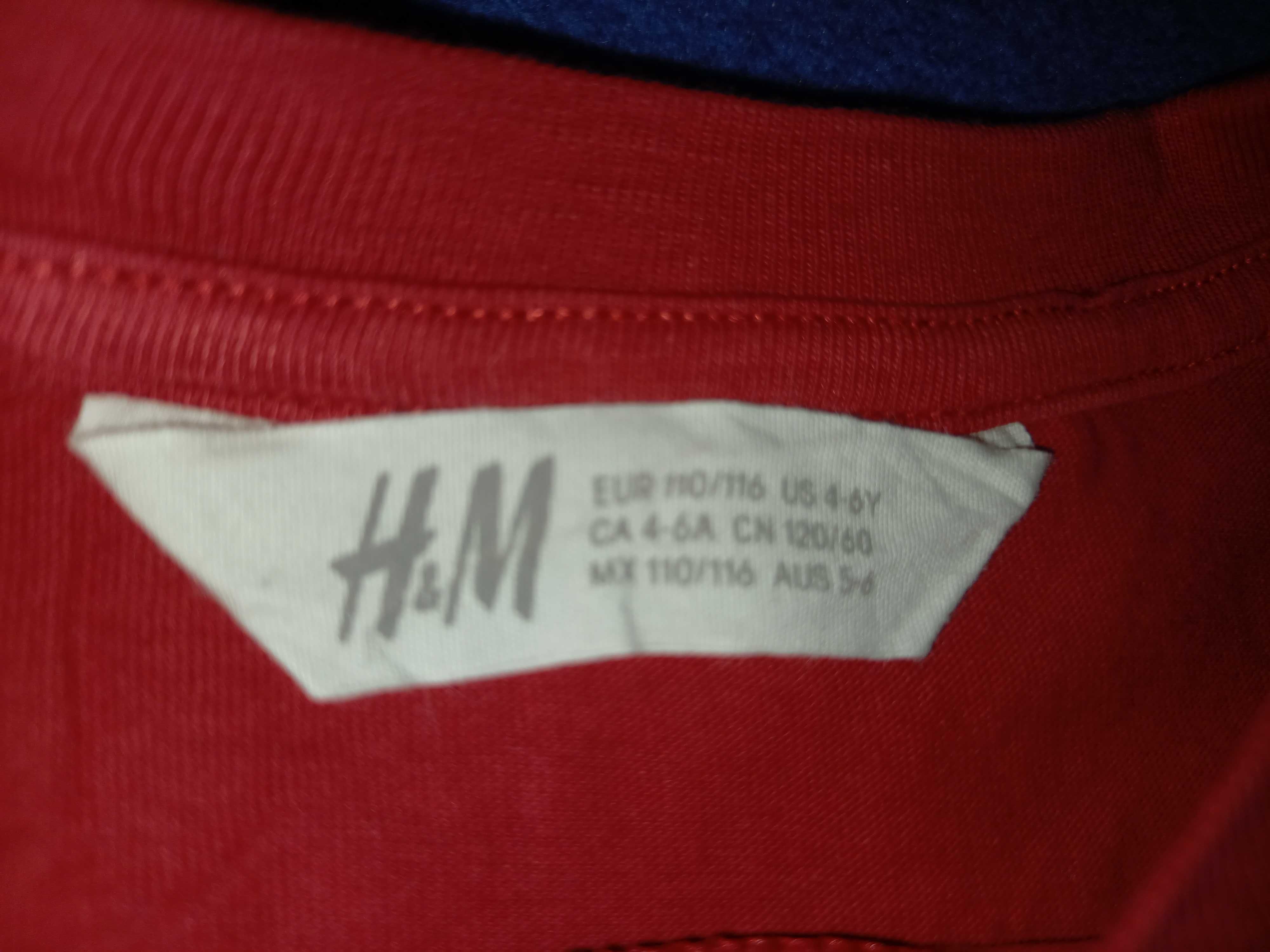 Koszulka h&m bluzka czerwona święta 110/116