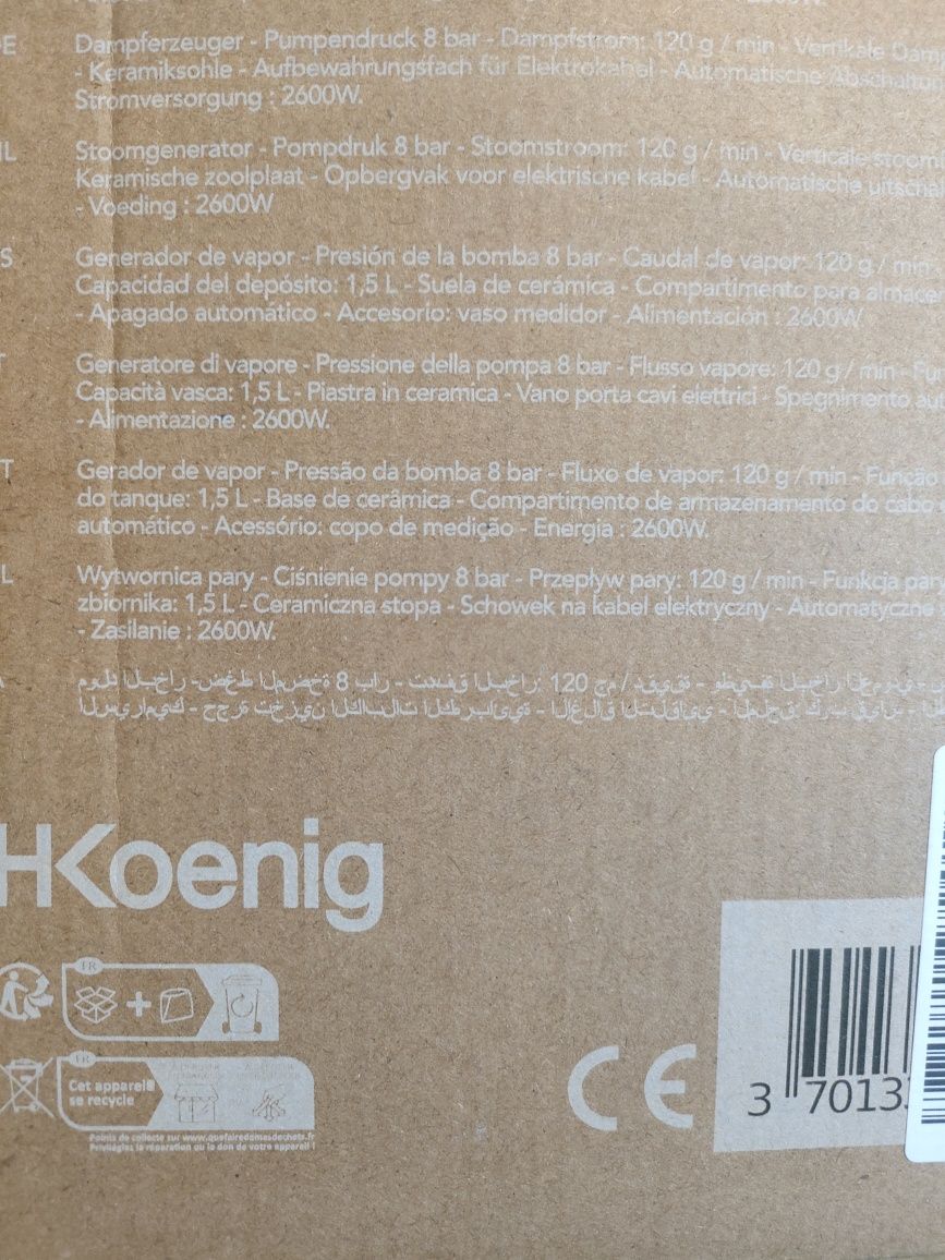 Wytwornica pary żelazko hkoenig v7b
