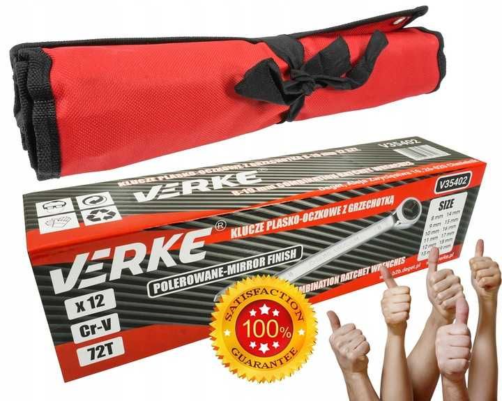 Klucze płasko oczkowe zestaw płachta 8-19mm  12szt