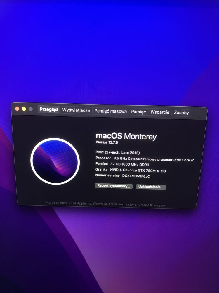 IMac 27 cali late 2013