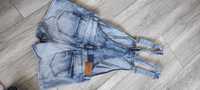 Kombinezon spodenki szelki dżins S 36 jeans ZARA