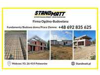Wykonanie fundamentów, firma budowlana, prace ziemne, budowa domu