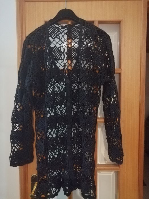 Camisola/Vestido e Casaco  tricotados à mão