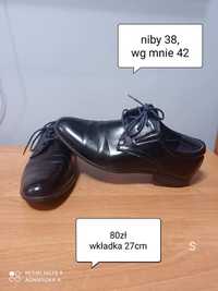 Półbuty 42 wkładka 27cm buty eleganckie wizytowe biurowe wesele imprez