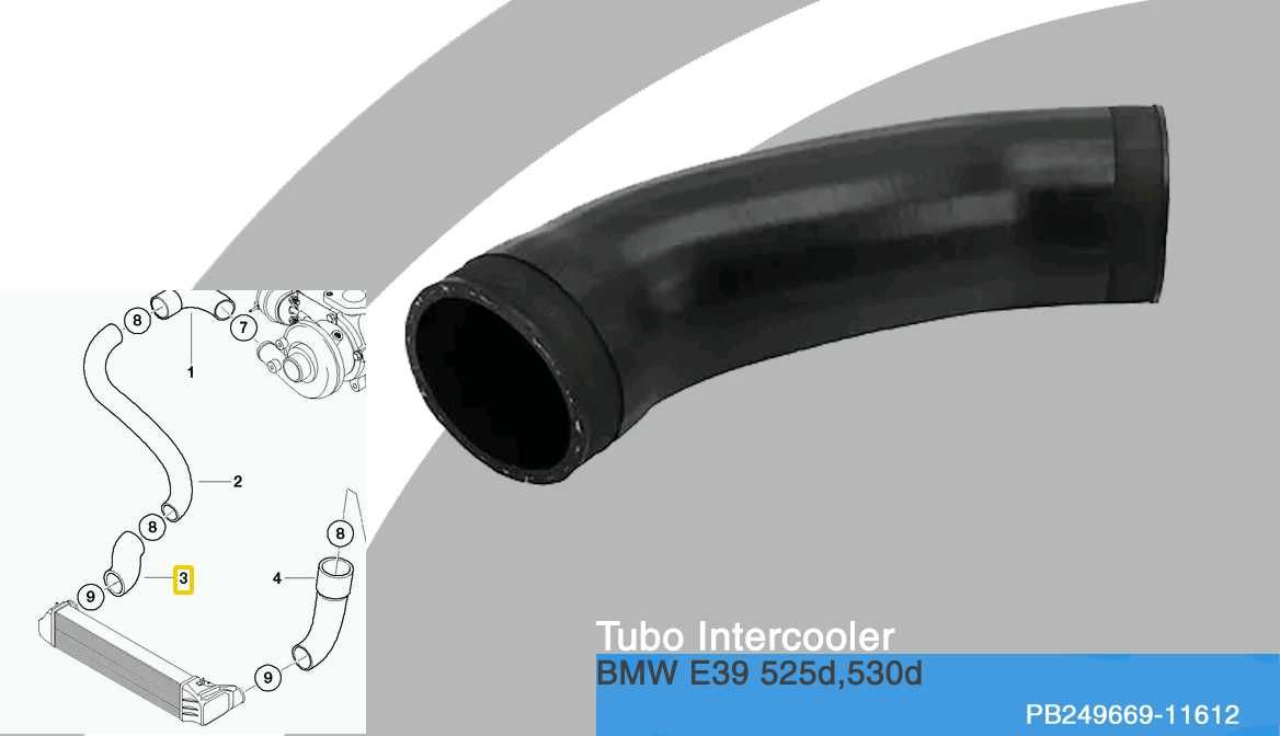 Tubo Intercooler NOVO p/ BMW E39 525d e 530d