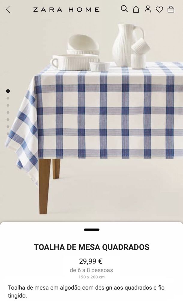 Toalhas de Mesa e Guardanapos Zara Home NOVO