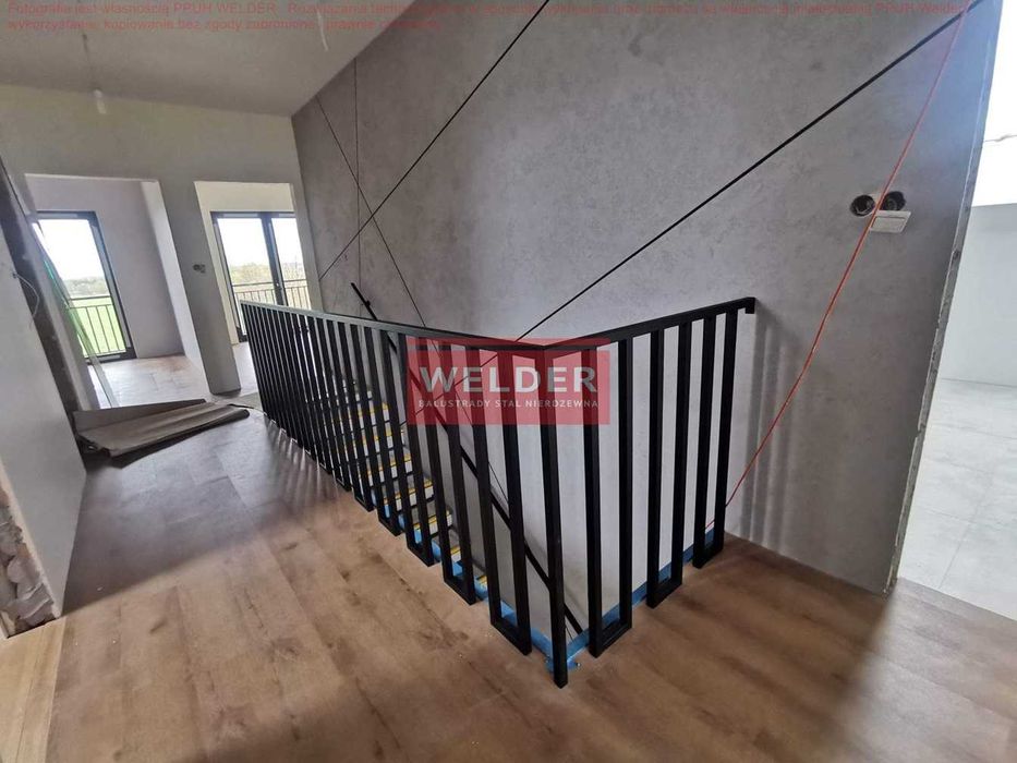 Balkon Francuski Balustrada stal nierdzewna antracyt Portfenetr Harfa