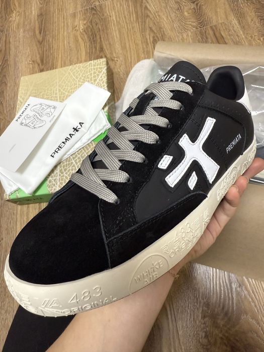 PREMIATA Чорні шкіряні кеди STEVEND 5439, 39 розмір